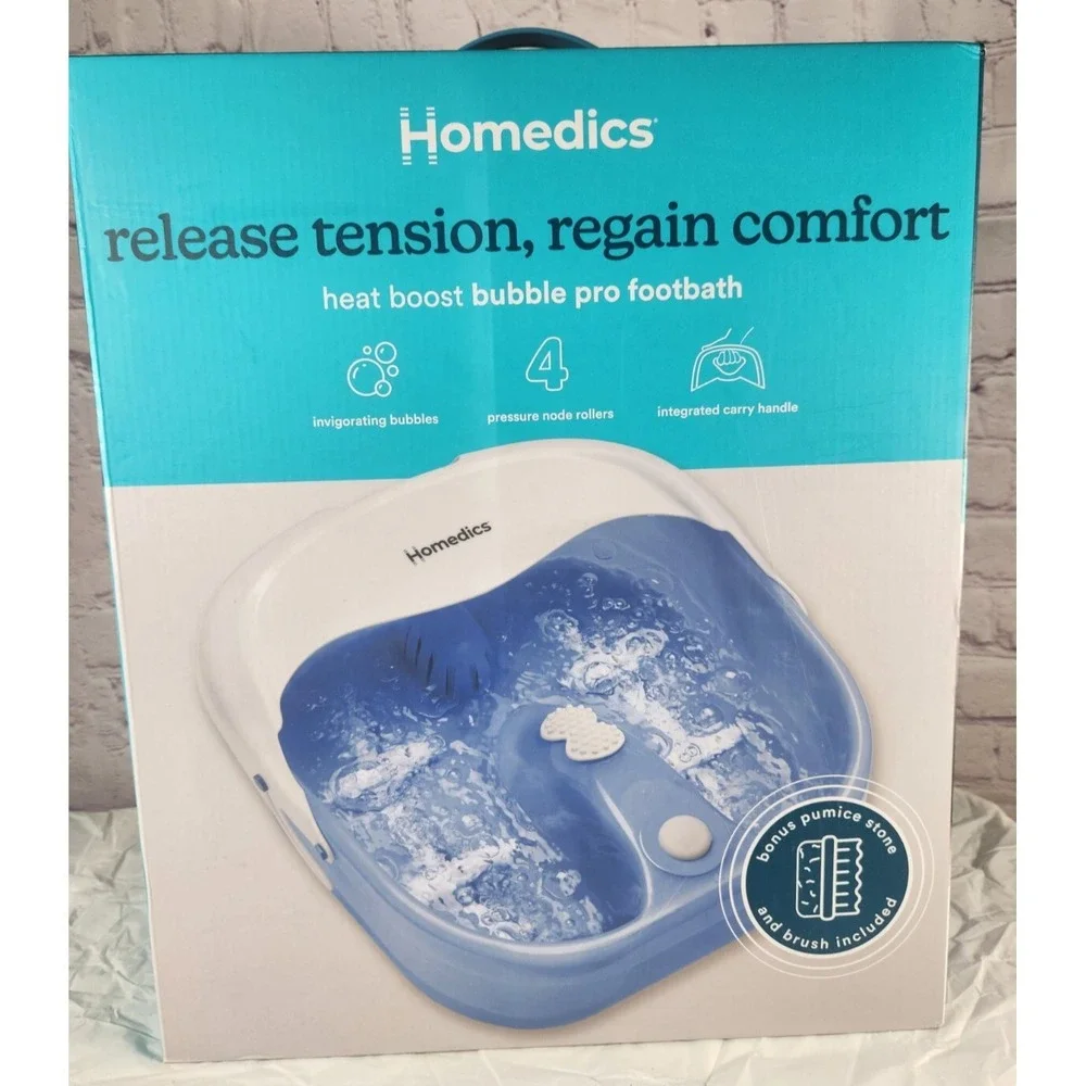 Homedics Heat Boost Bubble Pro Massage Footbath New In Box